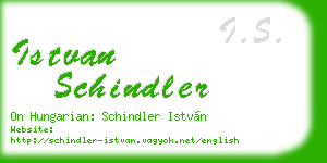 istvan schindler business card